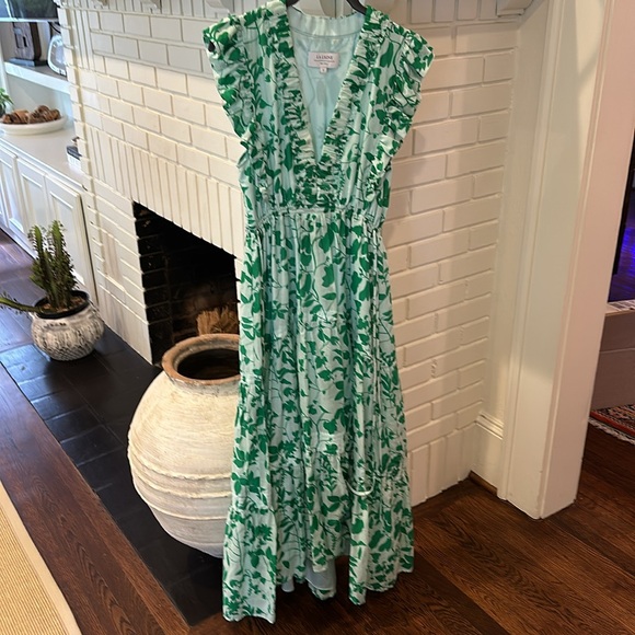 La Ligne Floral Ruffle Shoulder Sleeveless Cotton & Silk Voile Dress - Picture 4 of 6